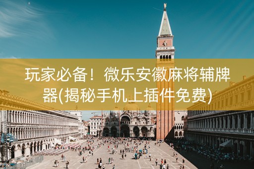 玩家必备！微乐安徽麻将辅牌器(揭秘手机上插件免费)