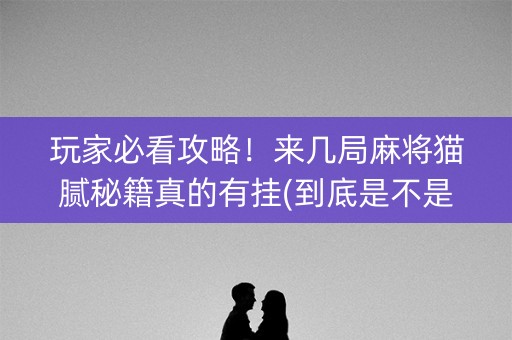 玩家必看攻略！来几局麻将猫腻秘籍真的有挂(到底是不是有挂)