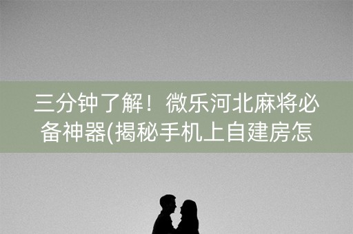 三分钟了解！微乐河北麻将必备神器(揭秘手机上自建房怎么赢)