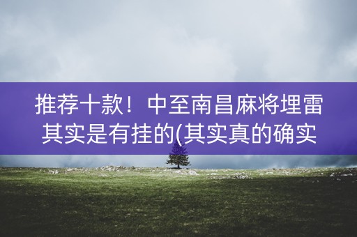 推荐十款！中至南昌麻将埋雷其实是有挂的(其实真的确实有挂)