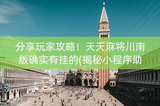 分享玩家攻略！天天麻将川南版确实有挂的(揭秘小程序助赢神器)