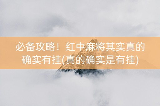 必备攻略！红中麻将其实真的确实有挂(真的确实是有挂)