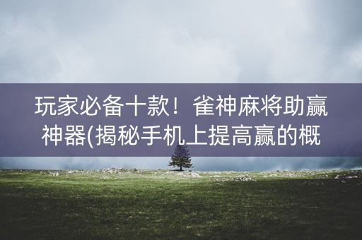 玩家必备十款！雀神麻将助赢神器(揭秘手机上提高赢的概率)