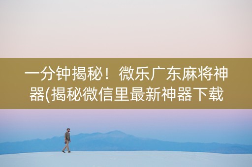一分钟揭秘！微乐广东麻将神器(揭秘微信里最新神器下载)