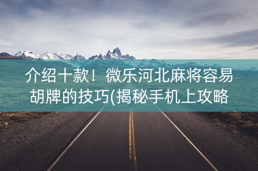 介绍十款！微乐河北麻将容易胡牌的技巧(揭秘手机上攻略插件)
