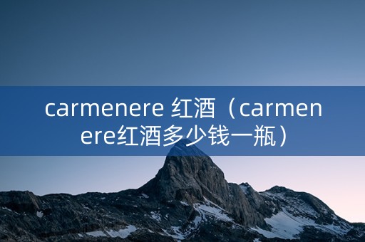 carmenere 红酒（carmenere红酒多少钱一瓶）
