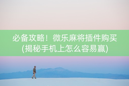 必备攻略！微乐麻将插件购买(揭秘手机上怎么容易赢)