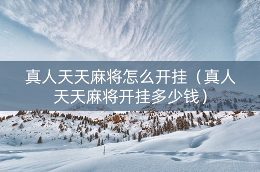 真人天天麻将怎么开挂（真人天天麻将开挂多少钱）