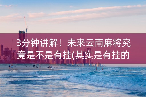 3分钟讲解！未来云南麻将究竟是不是有挂(其实是有挂的)