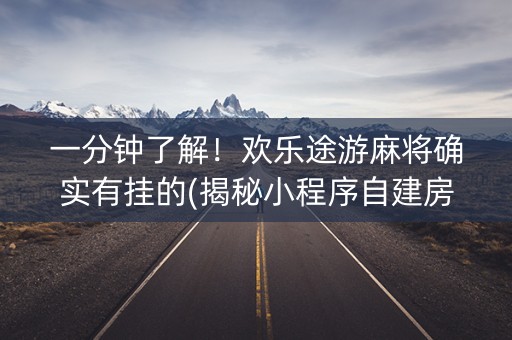 一分钟了解！欢乐途游麻将确实有挂的(揭秘小程序自建房怎么赢)