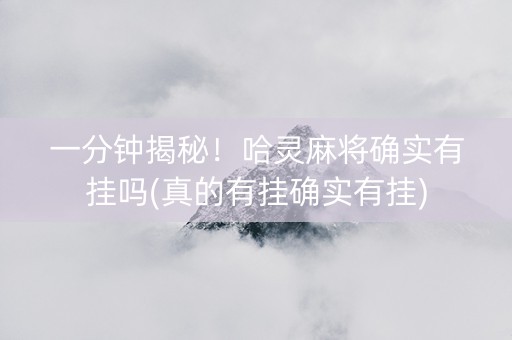 一分钟揭秘！哈灵麻将确实有挂吗(真的有挂确实有挂)