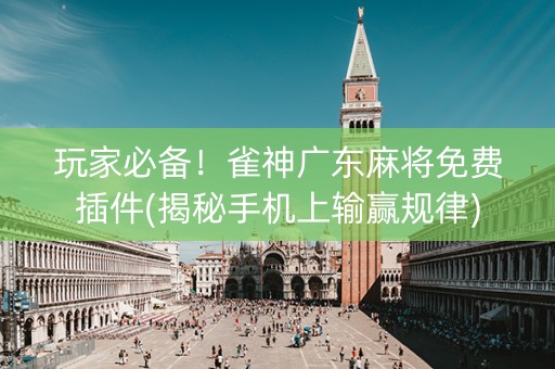 玩家必备！雀神广东麻将免费插件(揭秘手机上输赢规律)