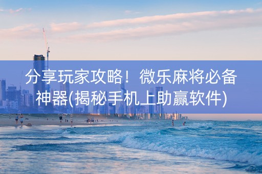 分享玩家攻略！微乐麻将必备神器(揭秘手机上助赢软件)