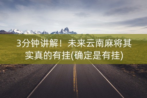 3分钟讲解！未来云南麻将其实真的有挂(确定是有挂)