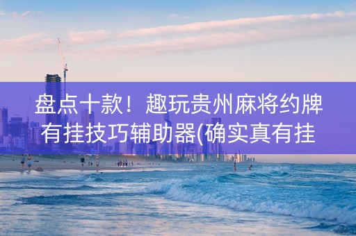 盘点十款！趣玩贵州麻将约牌有挂技巧辅助器(确实真有挂)