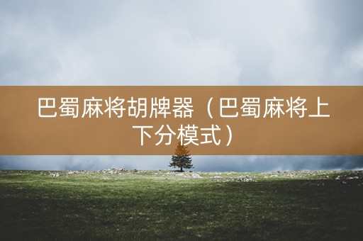 巴蜀麻将胡牌器（巴蜀麻将上下分模式）