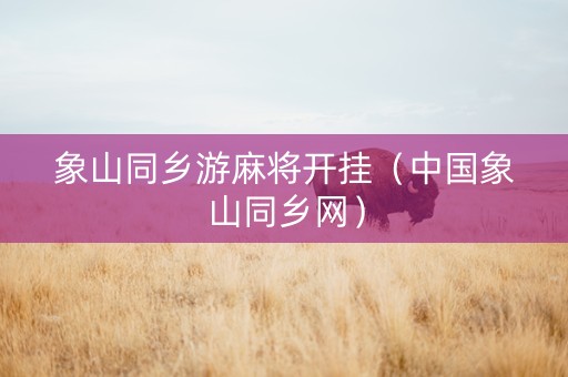 象山同乡游麻将开挂（中国象山同乡网）