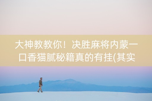 大神教教你！决胜麻将内蒙一口香猫腻秘籍真的有挂(其实真的有挂)