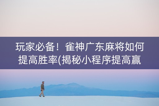 玩家必备！雀神广东麻将如何提高胜率(揭秘小程序提高赢的概率)