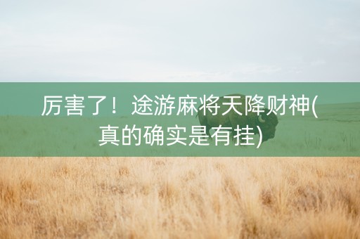 厉害了！途游麻将天降财神(真的确实是有挂)