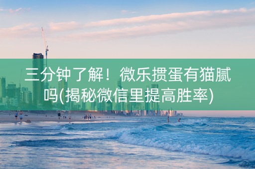 三分钟了解！微乐掼蛋有猫腻吗(揭秘微信里提高胜率)