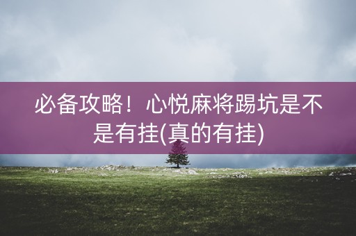 必备攻略！心悦麻将踢坑是不是有挂(真的有挂)