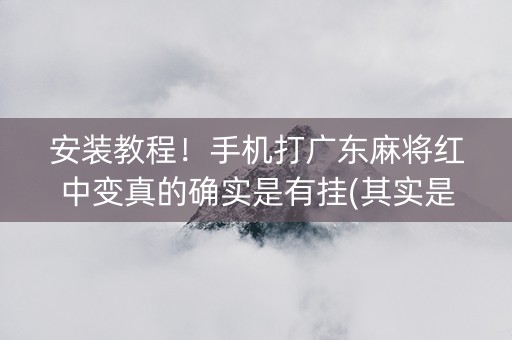 安装教程！手机打广东麻将红中变真的确实是有挂(其实是有挂确实有挂)