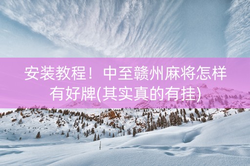 安装教程！中至赣州麻将怎样有好牌(其实真的有挂)