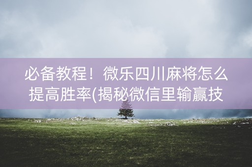 必备教程！微乐四川麻将怎么提高胜率(揭秘微信里输赢技巧)