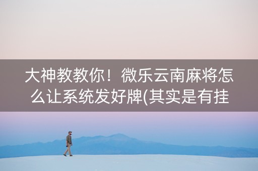 大神教教你！微乐云南麻将怎么让系统发好牌(其实是有挂确实有挂)