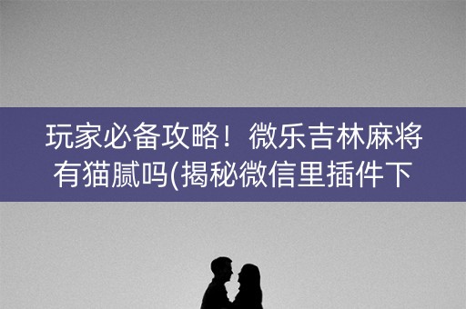 玩家必备攻略！微乐吉林麻将有猫腻吗(揭秘微信里插件下载)