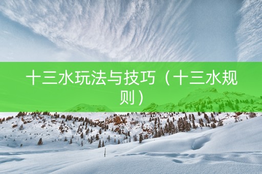 十三水玩法与技巧（十三水规则）