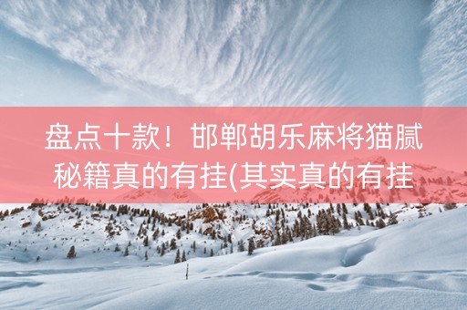 盘点十款！邯郸胡乐麻将猫腻秘籍真的有挂(其实真的有挂)