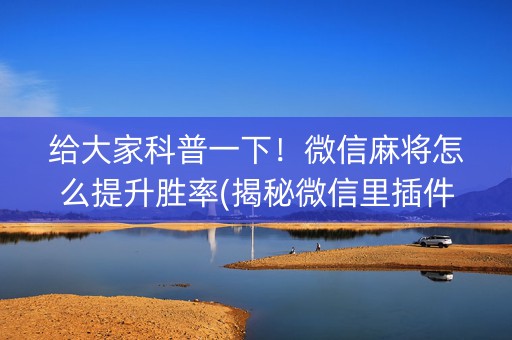 给大家科普一下！微信麻将怎么提升胜率(揭秘微信里插件下载)