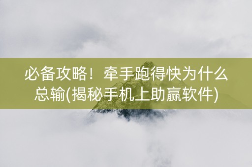 必备攻略！牵手跑得快为什么总输(揭秘手机上助赢软件)