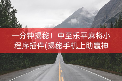 一分钟揭秘！中至乐平麻将小程序插件(揭秘手机上助赢神器购买)