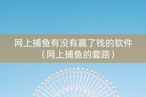 网上捕鱼有没有赢了钱的软件（网上捕鱼的套路）