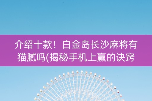 介绍十款！白金岛长沙麻将有猫腻吗(揭秘手机上赢的诀窍)