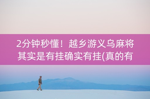 2分钟秒懂！越乡游义乌麻将其实是有挂确实有挂(真的有挂)