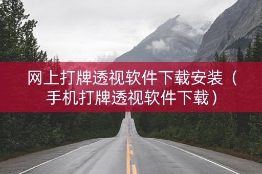 网上打牌透视软件下载安装（手机打牌透视软件下载）