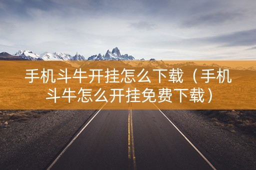 手机斗牛开挂怎么下载（手机斗牛怎么开挂免费下载）