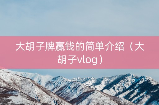 大胡子牌赢钱的简单介绍（大胡子vlog）