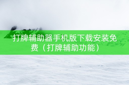 打牌辅助器手机版下载安装免费（打牌辅助功能）