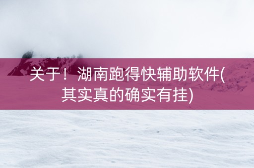 关于！湖南跑得快辅助软件(其实真的确实有挂)
