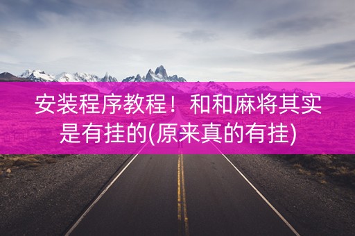 安装程序教程！和和麻将其实是有挂的(原来真的有挂)