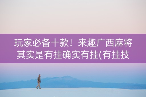 玩家必备十款！来趣广西麻将其实是有挂确实有挂(有挂技巧辅助器)