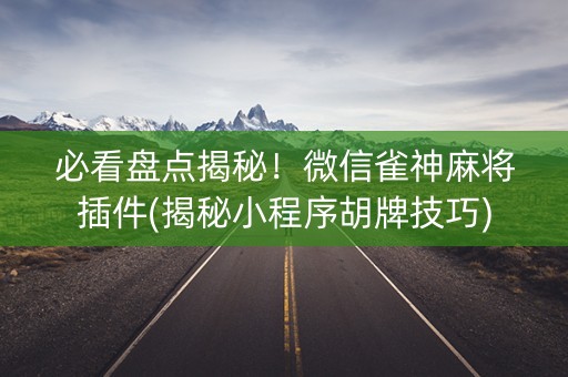 必看盘点揭秘！微信雀神麻将插件(揭秘小程序胡牌技巧)
