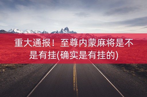 重大通报！至尊内蒙麻将是不是有挂(确实是有挂的)