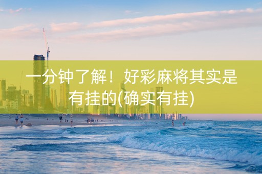 一分钟了解！好彩麻将其实是有挂的(确实有挂)