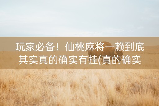 玩家必备！仙桃麻将一赖到底其实真的确实有挂(真的确实是有挂)